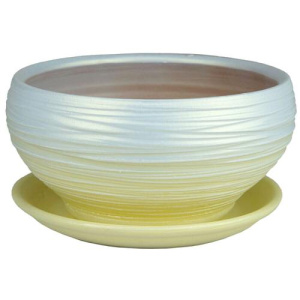 Горшок Оникс жемч/желт плошка 17см 1.2л купить