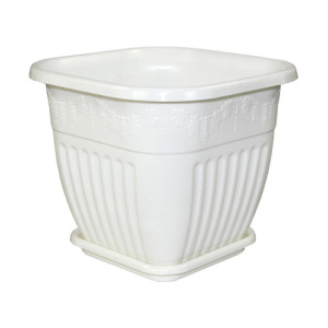 Горшок кашпо ЛОЗАННА 5л белый квадратный м1618 купить