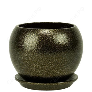 Горшок Глянец шар мет.черн/зол. 0.8л  купить