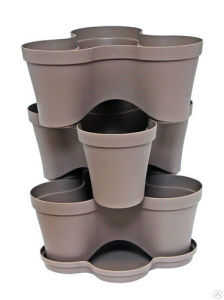 Горшок цветочный пластик тройной 17*38,5*38,5 (Коричневый) купить