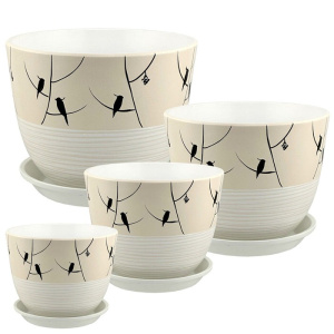 Горшок Роспись милан птицы беж 0.8л 13см купить