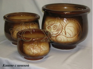 Кашпо с кошкой №3   85СК06 купить