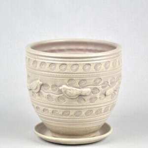 Горшок Птицы бутон бел. 22см  купить