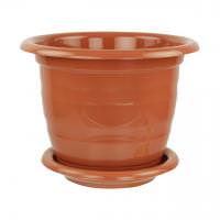 Горшок Виола 10л с поддоном корич.  м1537 купить