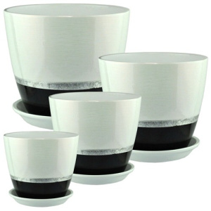 Горшок Паталь бутон эстет серебро/черн. .17л 2 из 4-х купить