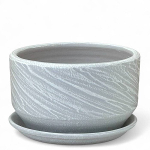 Горшок Безе серый плошка 1.7л 18см купить