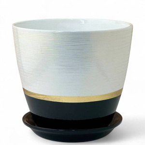 Горшок Поталь бутон эстет золото/чер. 3.2л 18см 3 из 4-х  купить