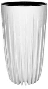 Кашпо Сигма 27.3л белый с вкладкой 17л d30  h53 купить