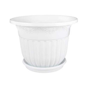 Кашпо Лозанна 17л с поддоном белый М1612 купить