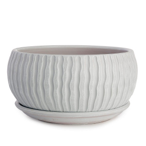 Горшок Мане серый плошка 2.8л 22см купить