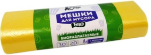 Мешки 30л. д/мусора БИОРАЗЛОГАЕМЫЕ 20шт/рул желт.аромат. купить