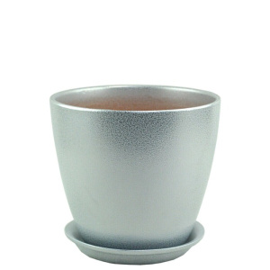 Горшок Глянец бутон мет.бел/сер.12см 0.9л купить