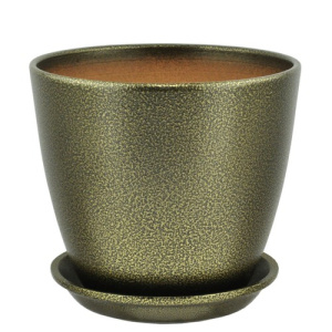 Горшок Глянец бутон мет.черн/зол.18см 3.8л купить