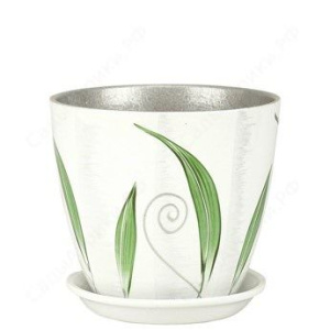 Горшок Роспись бутон мотив зел.15см  купить