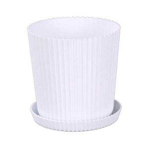 Горшок ТРИУМФ 2,5л с поддоном белый  м4965 купить