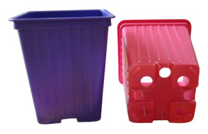 Горшок 0.25л 7*7*8 квадратный лист 0.8 Розовый купить