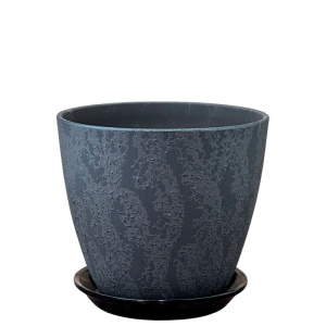 Горшок Роспись бутон шелк графит 12см 1л купить