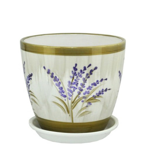 Горшок Роспись бутон лаванда 15см 2л купить