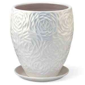 Горшок Роза белый конус 7.5л 21см купить