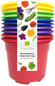 Горшок  0.3л 9*6,8 см круг.ДУО разноцветн.(1упак-10шт) купить