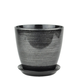 Горшок Роспись бутон черн/серебро 0.9л 12см купить