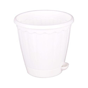 Горшок РОНДО 0,8л с поддоном белый  м6088 купить