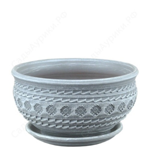 Горшок Кружева серые миска 1.5л d19h10см купить