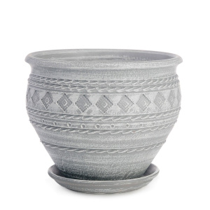 Горшок Кружева серые чугунок 2.6л d21h17см купить