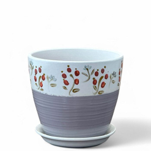 Горшок Роспись бутон брусника 1л 18см купить