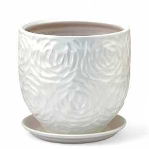 Горшок Роза белый бутон 4л 20см купить