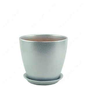 Горшок Глянец бутон мет.бел/сер.10см 0.6л купить