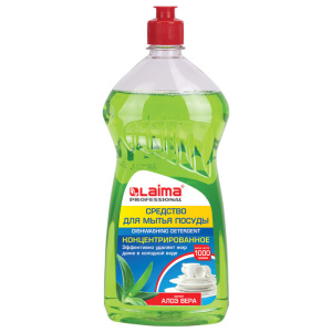 Средство для мытья посуды 1 кг, LAIMA PROFESSIONAL, концентрат, "Алоэ Вера", 604647 купить