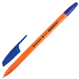 Ручка шариковая BRAUBERG "X-333 Orange", СИНЯЯ, корпус оранжевый, узел 0,7 мм, линия письма 0,35 мм, купить