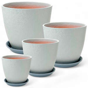 Горшок Винил бутон серый  комплект  из 4-х купить