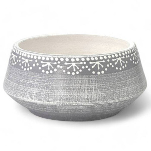 Кашпо Тесемка серый плошка 15*8см купить