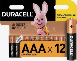 Элемент питания алкалиновый ААА/LR03MX 2400 Basic BL-12 (12шт блист.) Duracell  купить