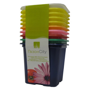 Горшок  0.20л 7*7*6,2 см, квадр. Линер разноцв.(уп.10шт) купить