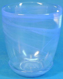 Горшок 3 d=14,5 см стекло д/орх.алеб голубой  купить