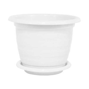 Горшок ВИОЛА 1л с поддоном белый  м1529 купить