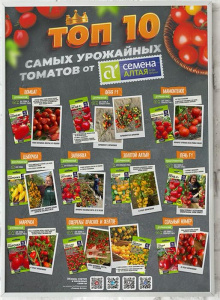 Плакат Топ-10 урожайных томатов 2024 купить