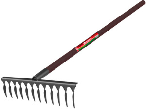 Грабли 12-зубые с черенком витые стальные с защит.покр., (1004-12-ч) купить