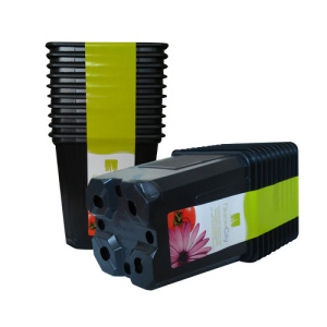 Горшок  0.52л 9*9*8 квадр. черный (1упак-10шт) купить