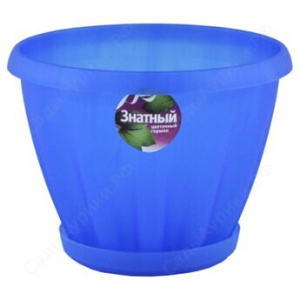 Горшок Знатный  1л с подд. (прозр.- син.)  купить