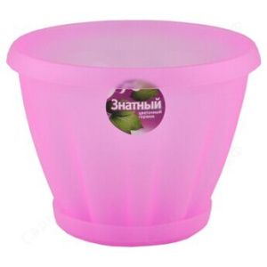 Горшок Знатный  1л с подд. (прозр.- красн.)  купить