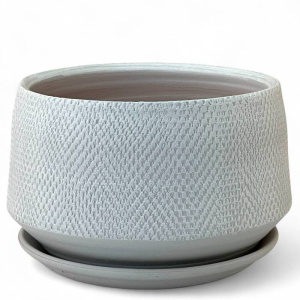 Горшок Лен серый плошка 2.2л 17см купить