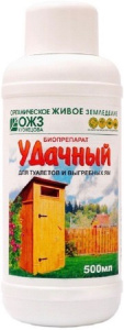 Удачный биоперегн д/туалетов и выгребн ям жидк 0.5л купить