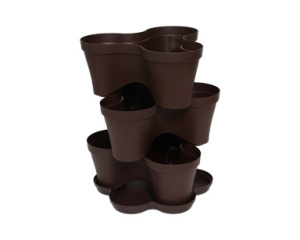 Горшок цветочный пластик тройной 17*38,5*38,5 (Мокко) купить