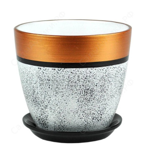 Горшок Роспись бутон полоса бронз 21см купить