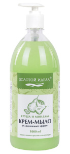 Мыло-крем жидкое 1л ЗОЛОТОЙ ИДЕАЛ "Груша и миндаль", дозатор, 609426 купить