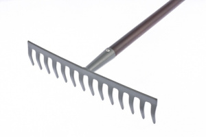 Грабли 14-зубые  прямые 365мм с лак.черенком 61789 купить